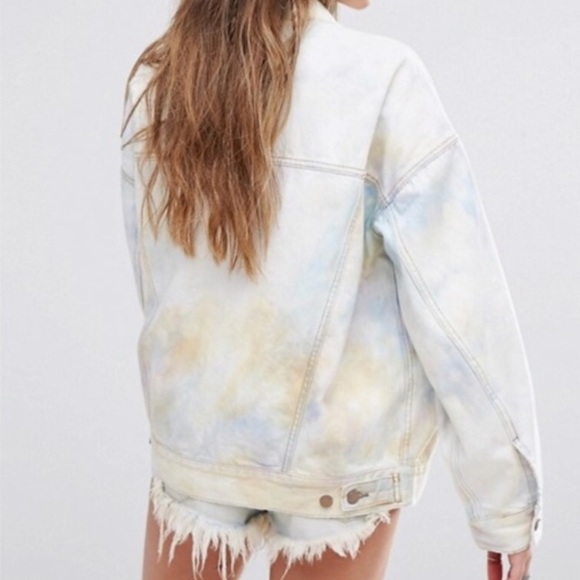 FREE PEOPLE Tie Dye Denim Jean Jacket Coat - Picture 5 of 12